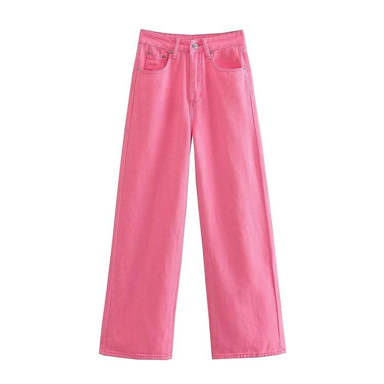 Straight High-waisted Jeans Female Students Loose Retro Wide-leg Mopping Pants Trend