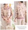 Elegant Floral Long-Sleeve T-Shirt for Middle-Aged & Elderly Women - New Chinese Style Top