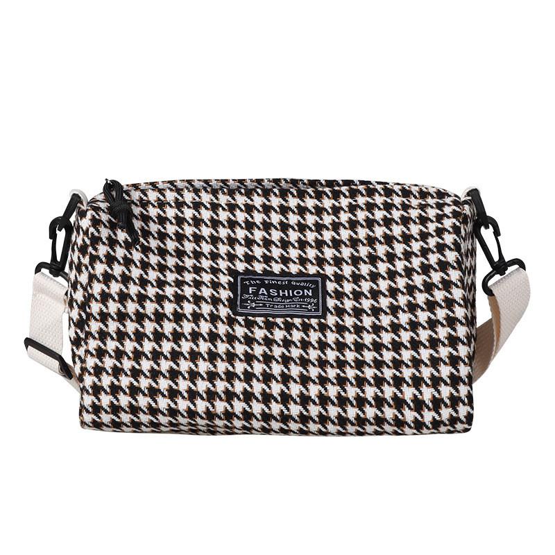 Trendy Houndstooth Pattern Kids Shoulder Bag Versatile Retro Tote For All Occasions