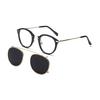 Fashionable Round Metal 2-In-1 Sunglasses Men'S And Women'S Trend Detachable Glasses Set Outdoor Driving Sun Protection Goggles