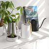 Stainless Steel 1000ml Watering Can with Wood Handle – Creative Slim Waist Design for Gardening