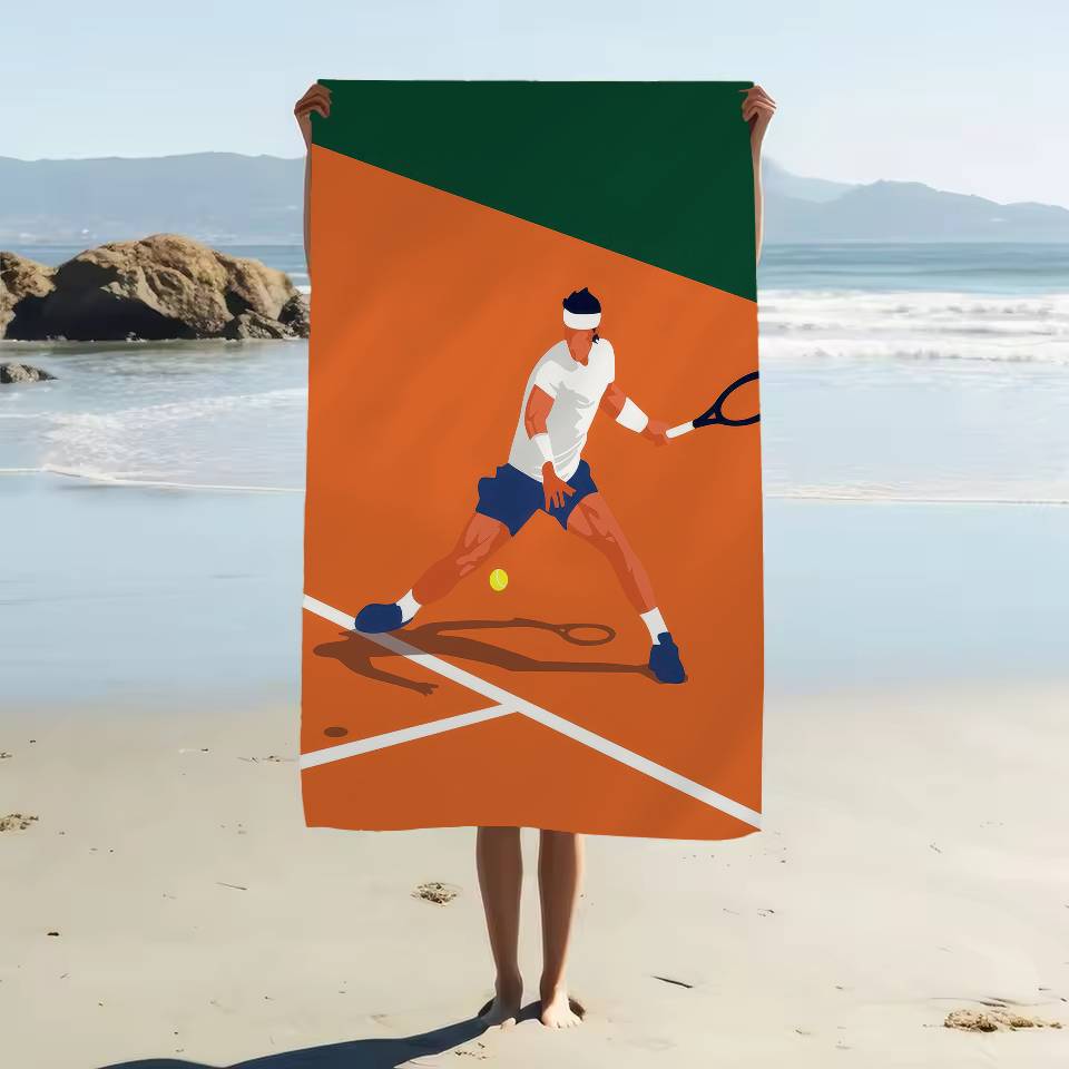 Tennis US French Open Sport Canvas Mikrofaser Strandtuch Saugfähig Schnelltrocknend Weich Yoga Schwimmen Resort Bergsteigen Handtuch