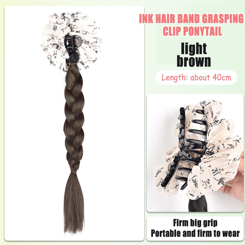 Ponytail Synthetic Wig Rose Feather Grip Female Twist Boxing Braid Feather Rose Grip Low Side Ponytail