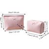 Large Capacity Waffle Knit Makeup Bag Bow Decor Toiletry Organizer Sweet Cosmetic Bag  Daily