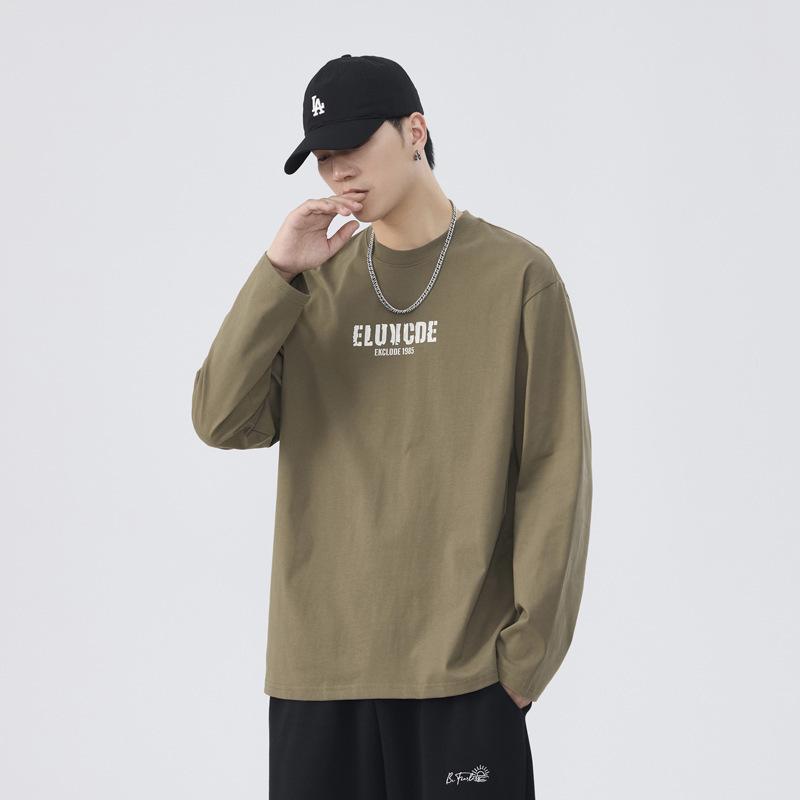 Long-sleeved T-shirt for Men's Spring and Autumn New Thin Tops for Autumn Men's Base Shirt