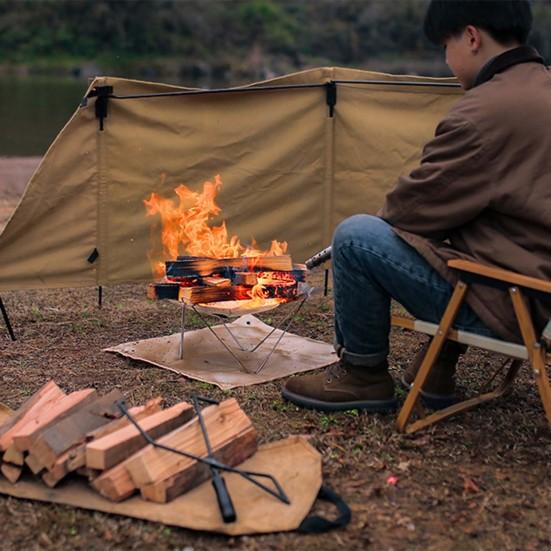 Wood Burning Fire-Pit High Durability Heat-Resistant Not Easily Deformed Detachable Wood Burning Firebowl with Storage Bag Camping Supplies