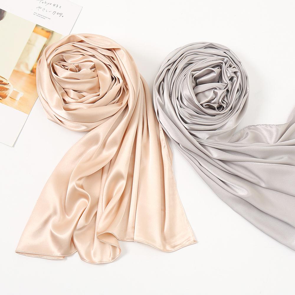 Silk Satin Hijab Scarf Muslim Women Veil Headwraps Shawls Islam Silk Headscarf Muslim Fashion Islam Clothing Ramadan