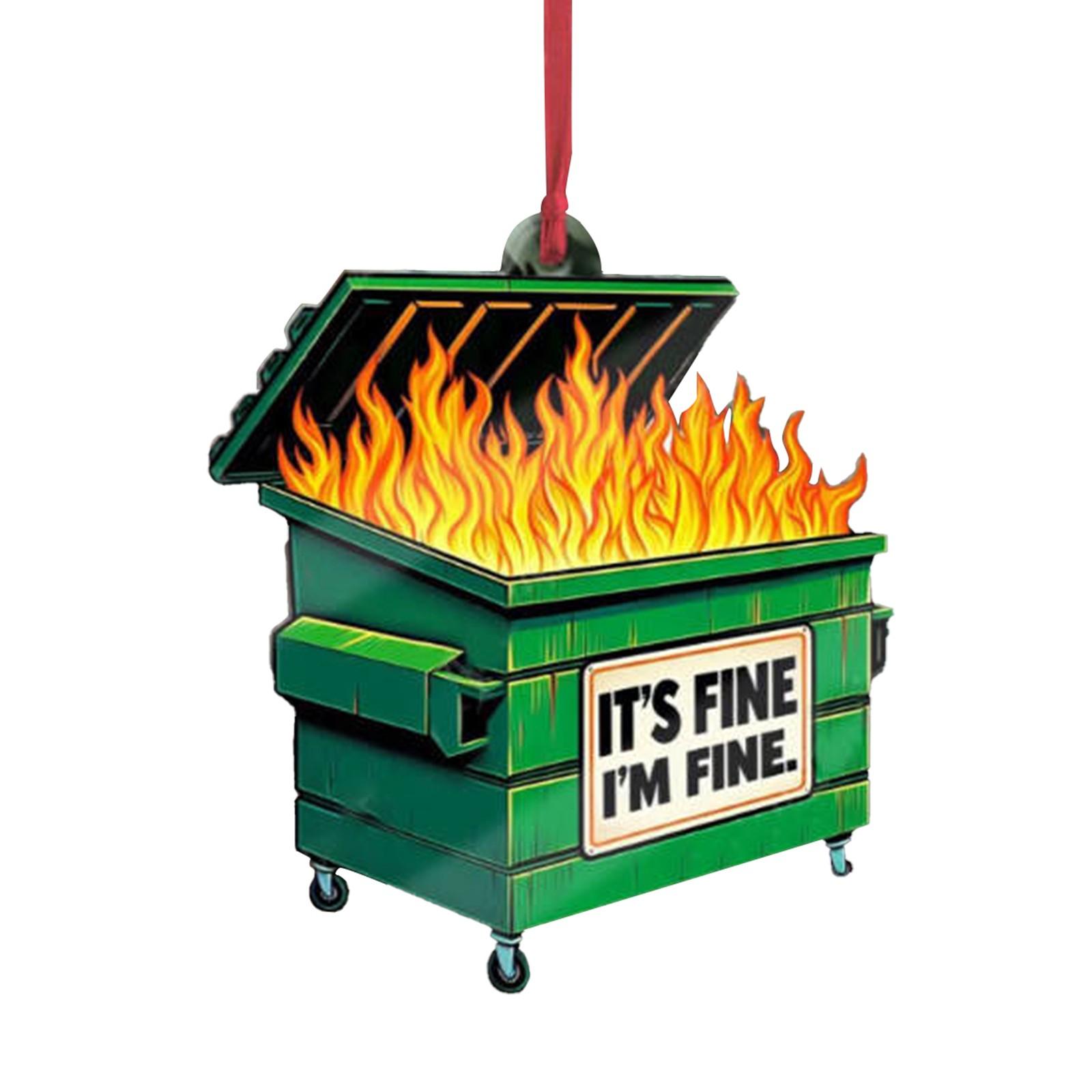 

Плоский акриловый 2024 мусорный бак огонь украшения, забавные украшения для дома One Size