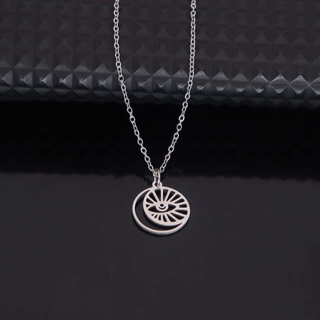 European & American Devil's Eye Stainless Steel Pendant Necklace - Stylish, Versatile Clavicle Chain