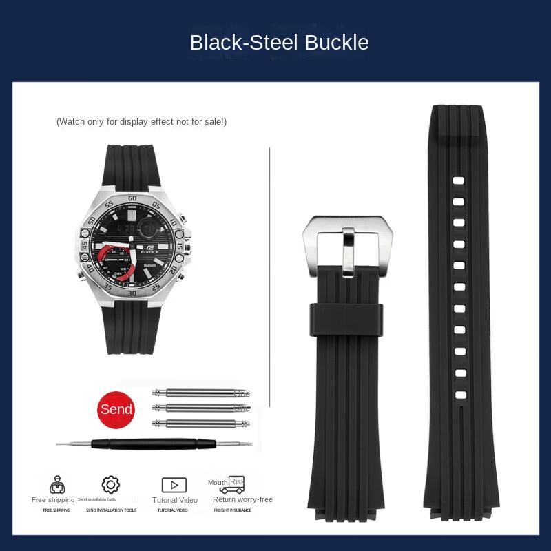 Replacement Silicone Watch Band For Casio ECB-10YP ECB-10YPB ECB-950 Edifice Series Rubber Strap Men's Watch Bracelet 20mm