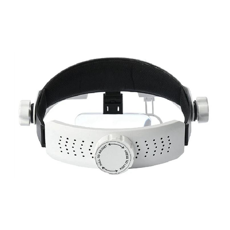 Headband Illuminated Magnifier Rechargeable Repair Solder Magnifying Glasses Interchangeable Lens Third Hand Loupe for Soldering