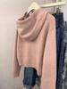 Women's Korean Style Hooded Double Zipper Knit Cardigan Jacket for Autumn/Winter