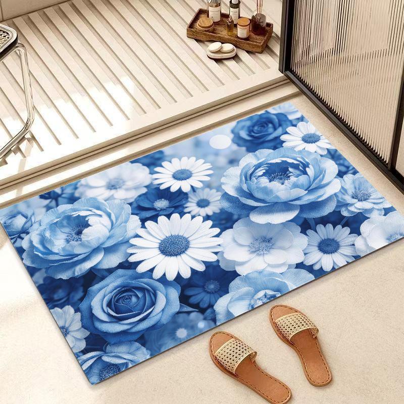 Non-Slip Chinese Lotus Diatom Mud Bath Mat: Water-Absorbent & Cuttable