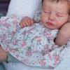 BZDOLL Stoffkörper 48 CM 3D-bemalte Haut Reborn Baby Weichvinyl Schlafpuppe Spielzeug für Mädchen 19 Zoll Schlafend LouLou Geburtstagsgeschenk Sammlerstück Humanoide Puppen