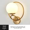 Modern Circle Led Wall Light Glass Ball Wall Lamp Living Room Bathroom Bedroom Bedside Entrance Porch Indoor Lighting Decor Lamp