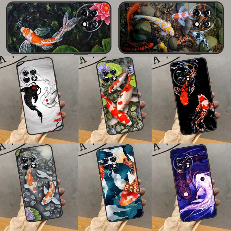 Koi Fish Carp Cover For OnePlus Nord CE 4 2 3 Lite N10 N20 N30 OnePlus 13 12 11 10 Pro 12R 13R 10T 8T Case