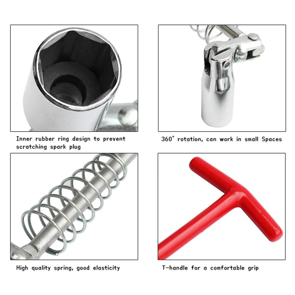Universal 14 16 21mm Car Spark Plug Socket Wrench Spark Extension Socket Universal Joint Car Disassembly Tool Socket Wrench