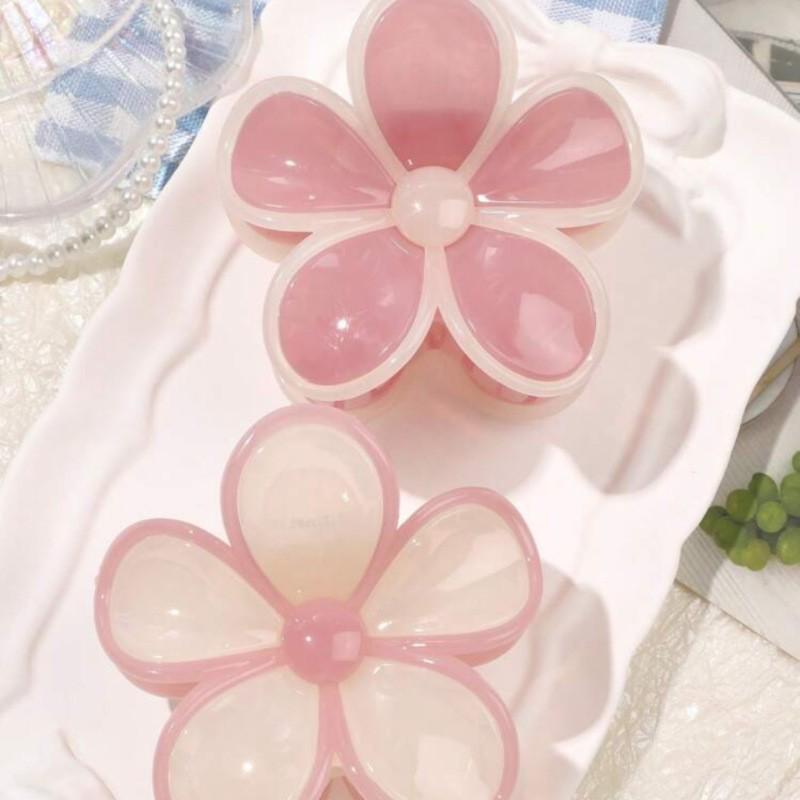 European Jelly Color Flower Claw Clip - Summer Beach Hair Accessory