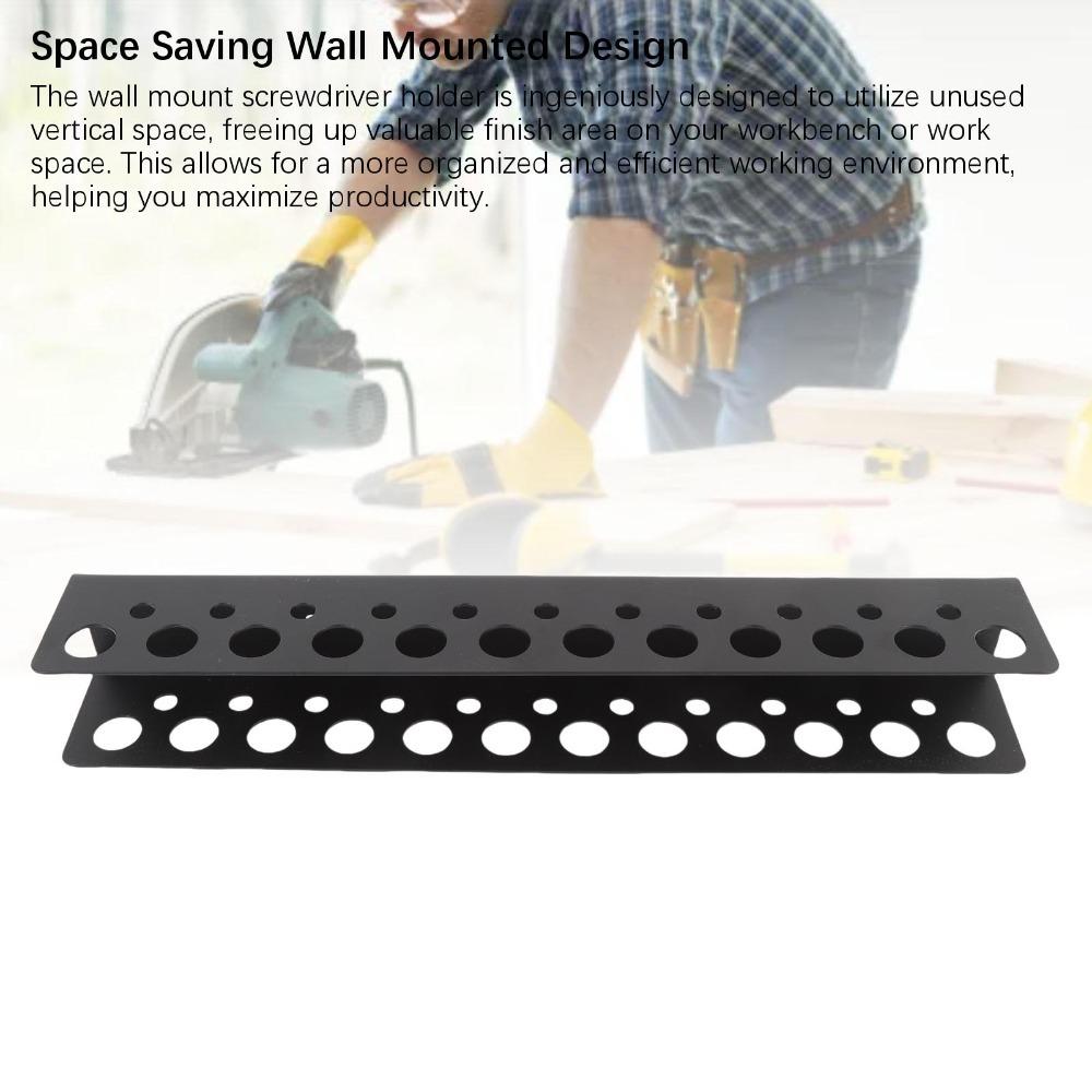 Black Screwdriver Storage Rack Heavy Hand Tools Organizer Wall Mount Screwdriver Holder  Home