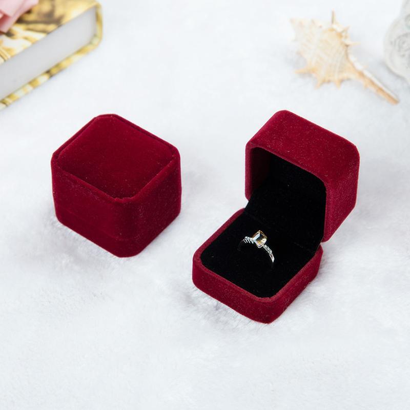 1Pc Showcase Gift Case Wedding Storage Organizer Jewelry Earring Velvet Ring Boxes Flocking