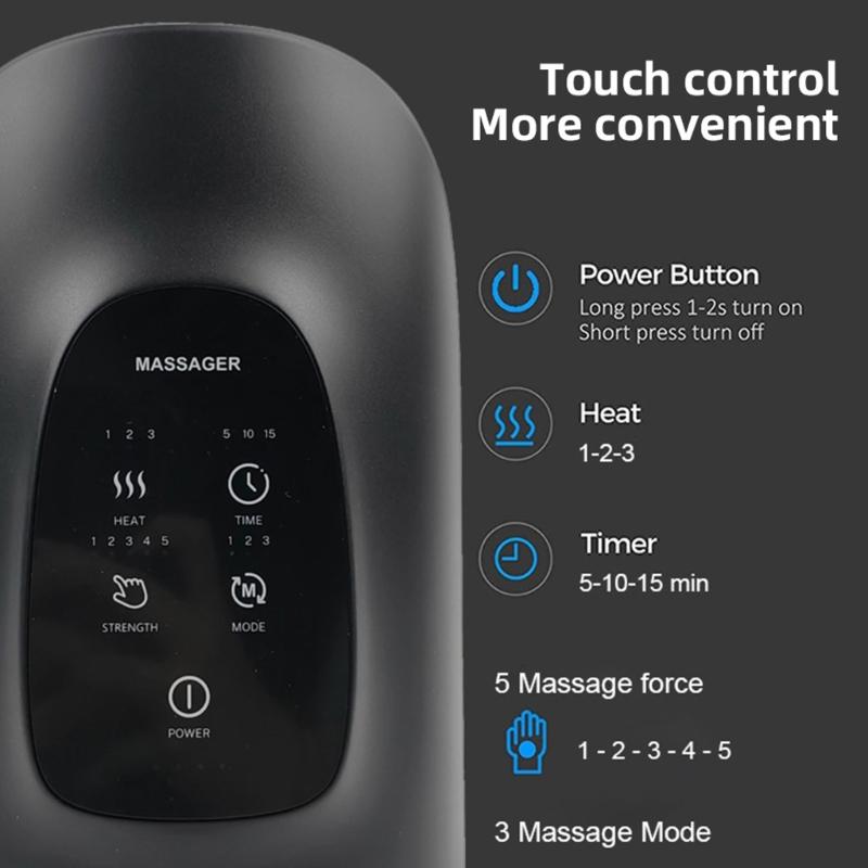 Practical Hand Massager 3 Massage Mode Electric Hand Massager with Soothing Heat Air Compression Finger Massager