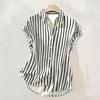 Womens Spring Tops Summer Shirts for Women Button Down Blouse Short Sleeve Striped Womens Summer Tops Dressy Casual
