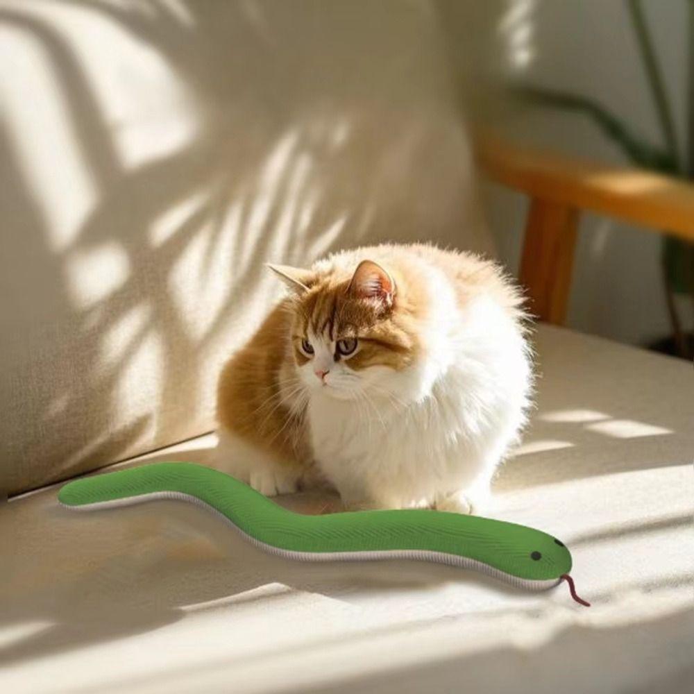 Plush Kitten Toy Snake Soft Touch Snake Shape Cat Toy Creative Interactive Pet Toy  Indoor