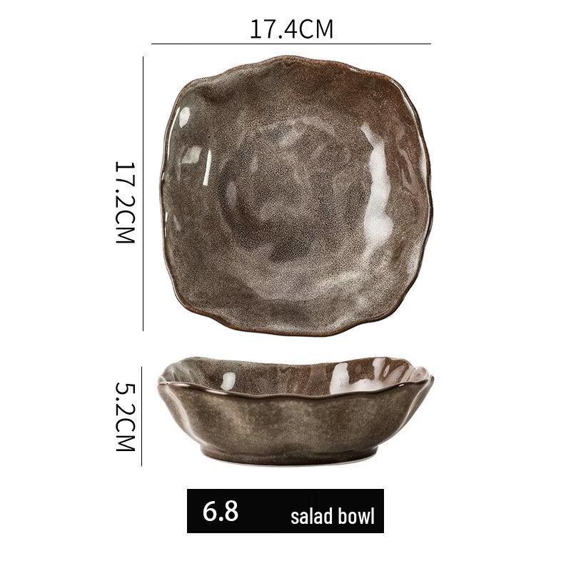 Abay Retro Kiln-Glazed Ceramic Dinnerware Set
