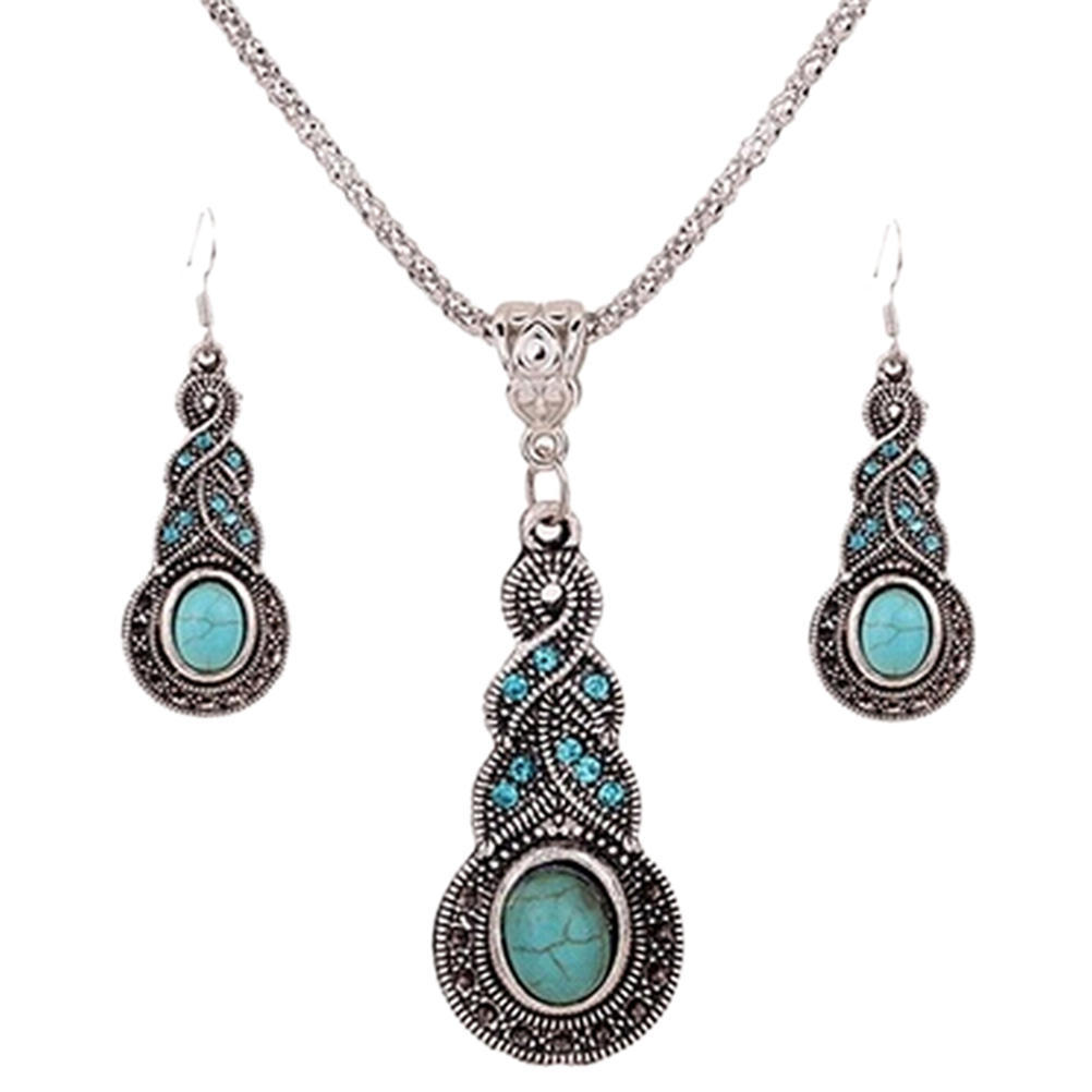 

Винтажные элегантные ретро бирюзовые серьги-крючки и ожерелья Dangel комплекты ювелирных изделий