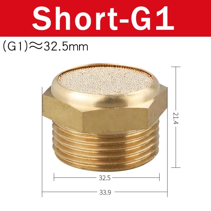Pneumatic Exhaust Muffler Silencer 1/8 1/4 3/8 1/2 BSP Male Thread For Air Noise Brass Adjustable Long Short BSL M5