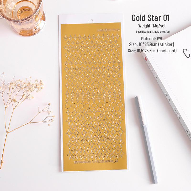 Waterproof PVC Hot Stamped Silver Flower Notebook Stickers