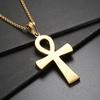 Amulet Talisman Vintage Necklaces Ancient Egyptian Ankh Cross Men Women Stainless Steel Eternity Life Charm Pendant Unisex Jewelry