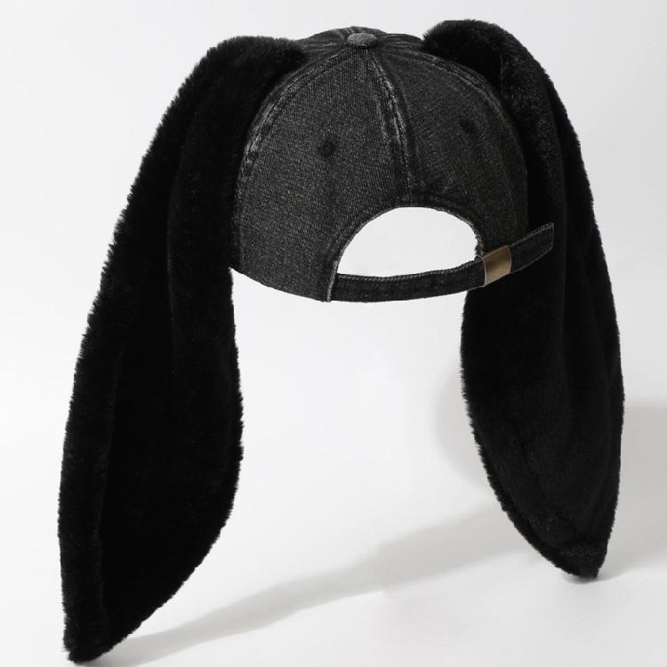 Baseballkappe mit Plüschhasenohren, flexibler Snapback-Verschluss, Dad-Cap, Anime-Kopfbedeckung für Frauen und Teenager, Mottoparty, Musikfestival
