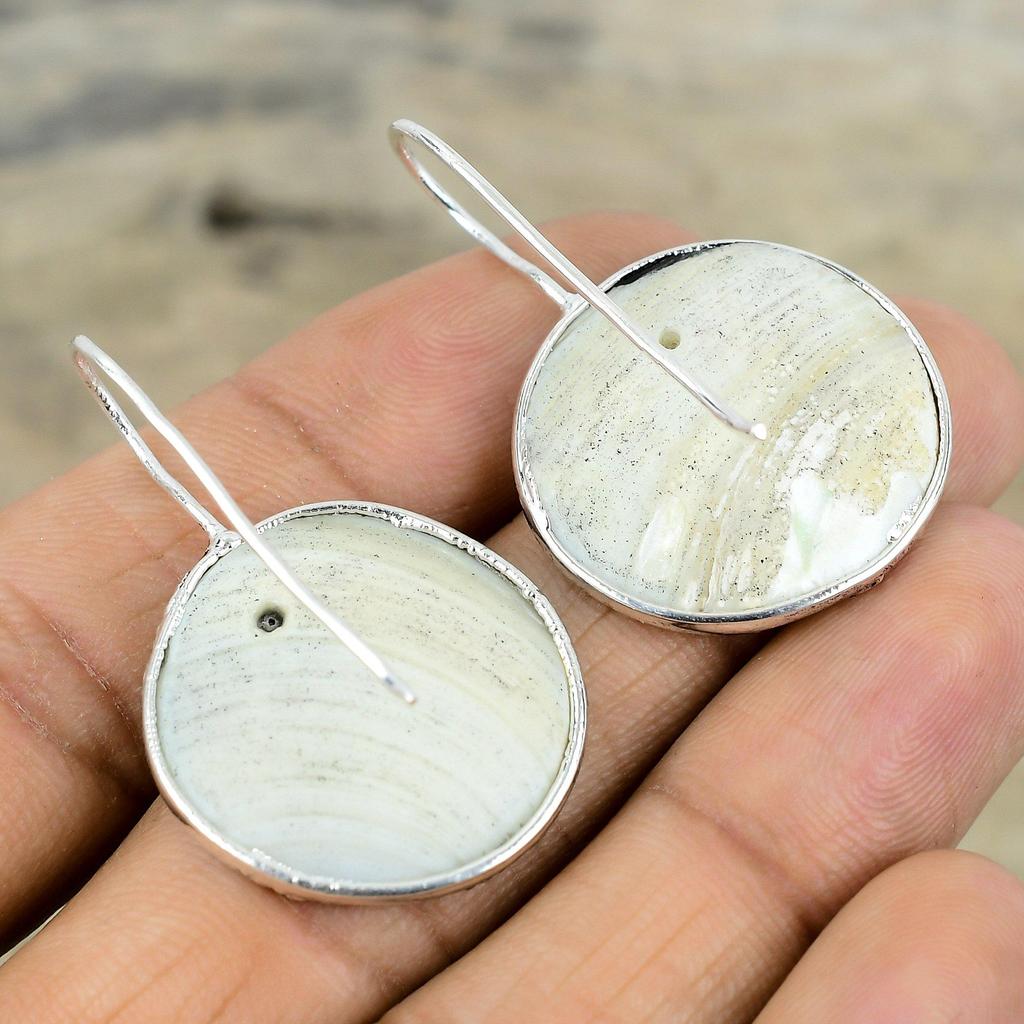 Perlmutt Edelstein Ohrringe Elektrogeformte Kupfer Ohrringe Versilberte Ohrringe Elektrogeformter Schmuck Schwarzer Onyx Ohrring Kupferschmuck
