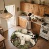 Vintage Mushroom Animals,Round Area Rug,Carpet Rug for Living Room Bedroom Sofa Playroom Decor,Non-slip Floor Mat
