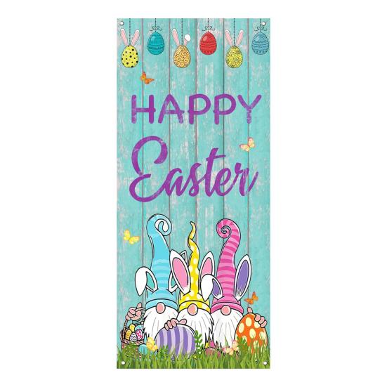 Ostern Türbanner Frühlingshase Karotte Eier Veranda Schild Große Haustür Wand Kulisse für Innen Außen Frühlingsfest Dekoration Fotokabine Requisiten