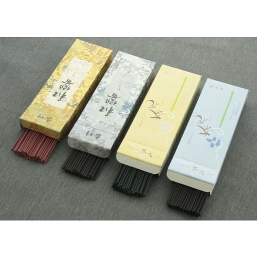 Shorindo Incense, Scent Comparison, Wakyo and Chabana, 4 Assorted Flavors, Approx. 13.5cm