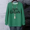 Ladies' Christmas Printed Round Neck Long Sleeved T-shirt Sweatshirt Top