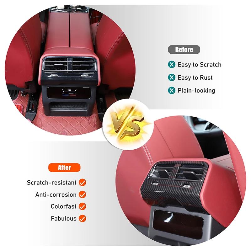 ABS Carbon Fiber For BMW 5 Series G60 2026-2026 Car Armrest Box Air Outlet Rear Anti-kick Cover Car Interior Accessory