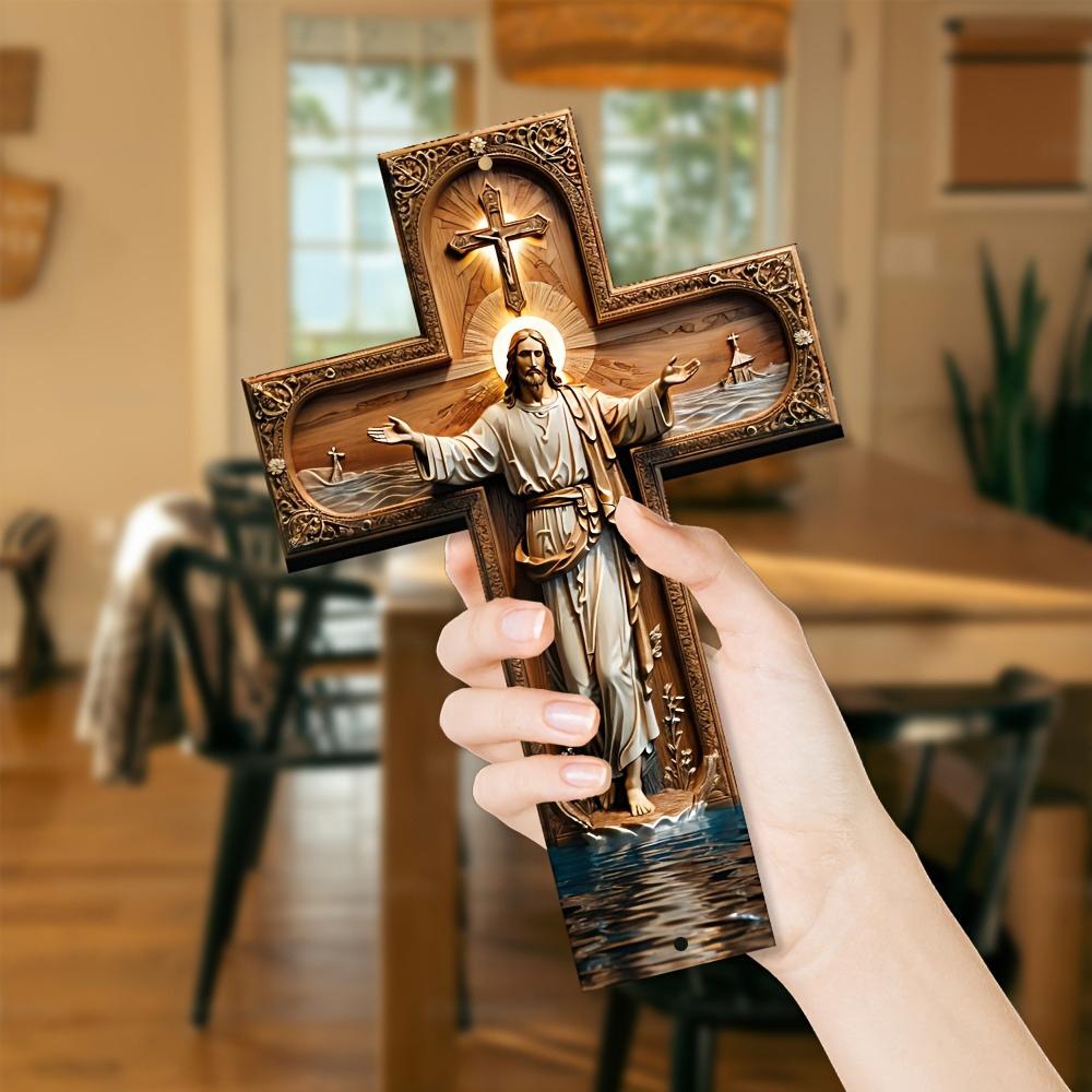 1pc Vintage Metal Cross Wall Decor - Metal Church Cross Suitable for Christmas, Hanukkah - Indoor Religious Church Decoration