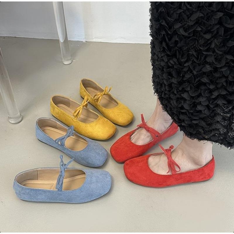 Spring Autumn Women Butterfly-knot Flats Round Toe Shallow Slip On Ladies Casual Ballet Shoes Eelgant Dress Shoes