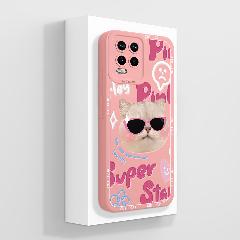 

For OPPO Realme 8 Pro 8i 8S Case Oil Painting Kitten Anti-drop Portable Silicone Phone Protector For Realme8Pro realme8i Coque Realme 8i