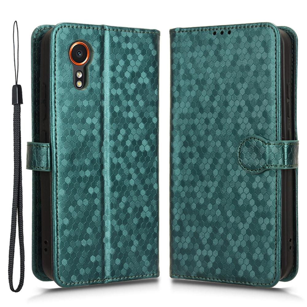 

For Samsung Galaxy Xcover7 Case Wallet Leather Phone Cover Full Protection Green