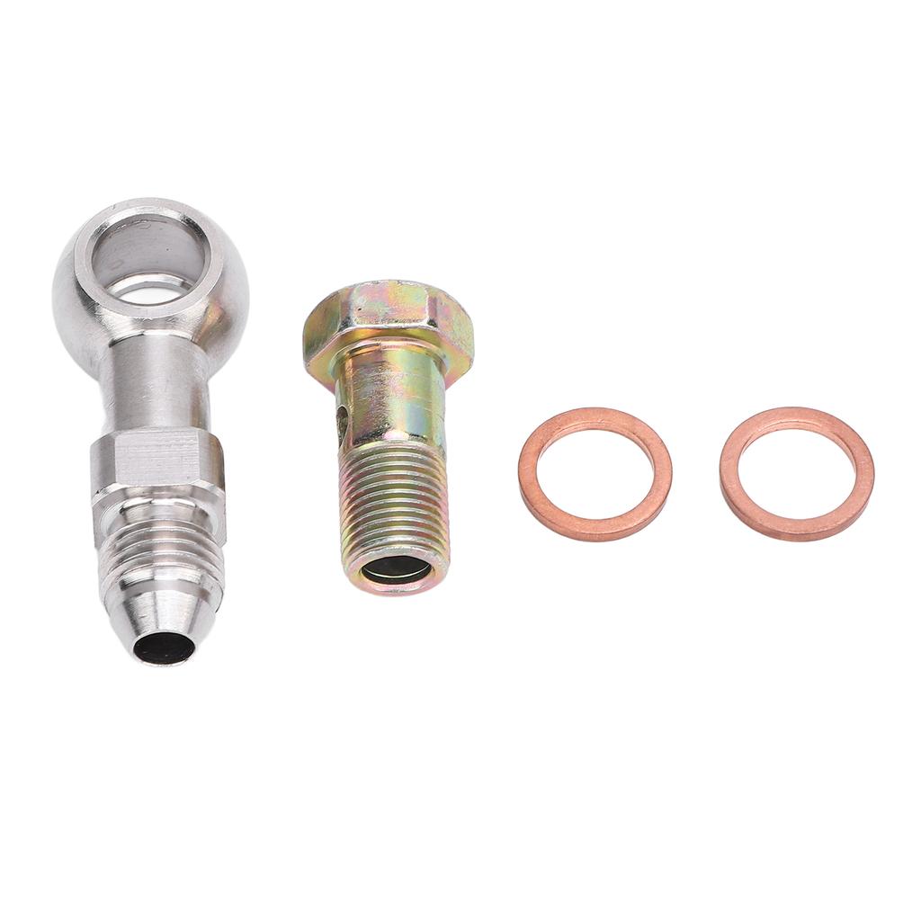 4AN to 1 8in NPT Banjo Bolt Stainless Steel Strong Load Bearing Secure Connection Banjo Adapter Connector Kit