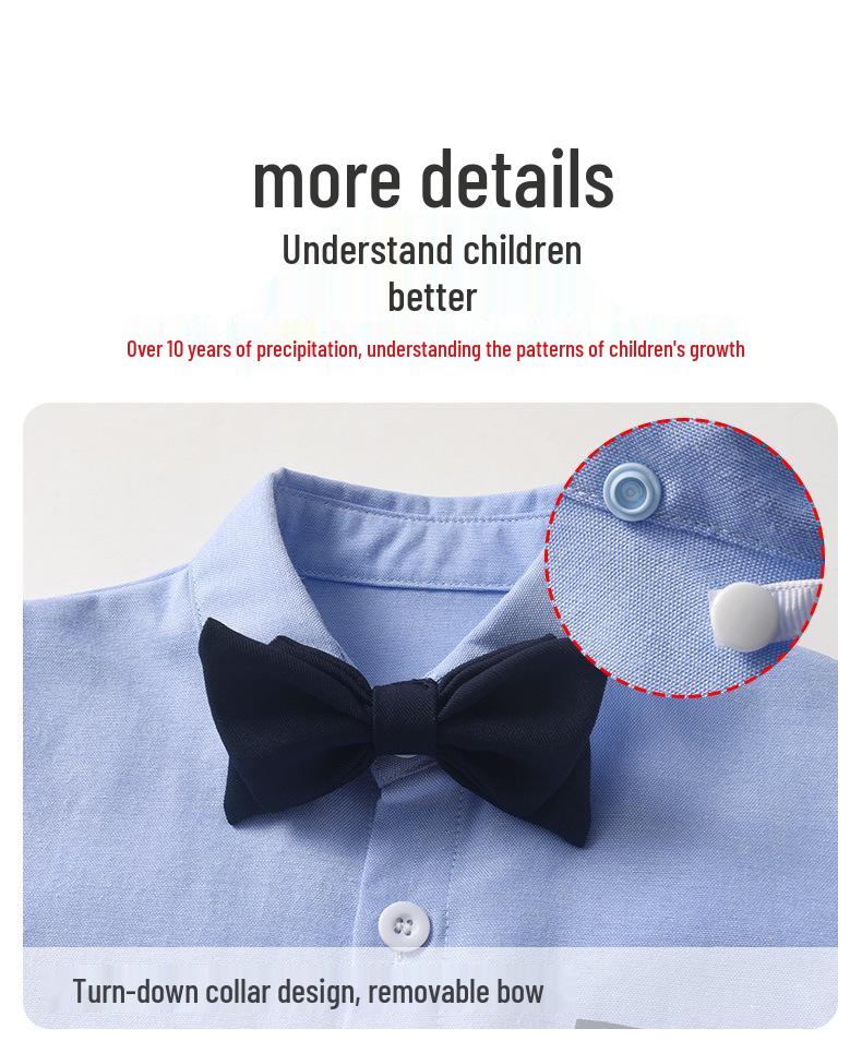 Nuovo Set Due Pezzi Pantaloni con Bretelle - Stile Britannico Primo Compleanno Completo da Gentiluomo per Bambini