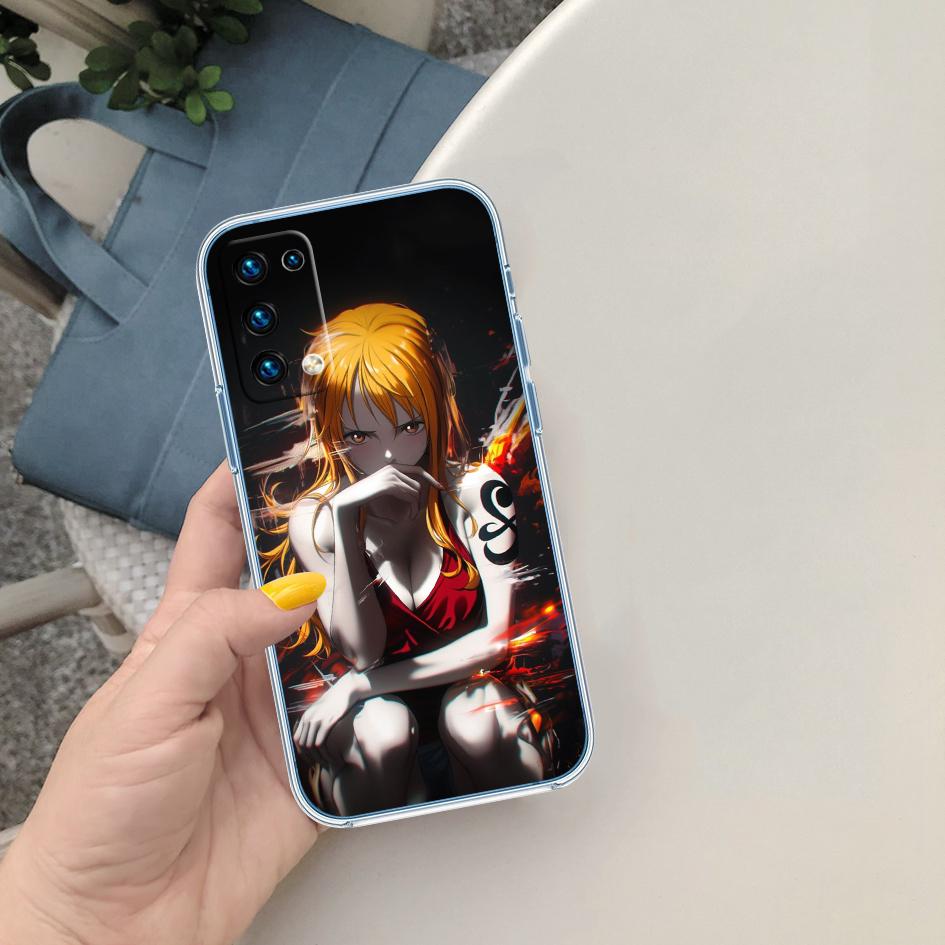 One Piece Luffy Nami Transparent Phone Case for Motorola Moto Edge 20 30 40 50 S30 Fusion Ultra Pro Neo Lite + G200 G23