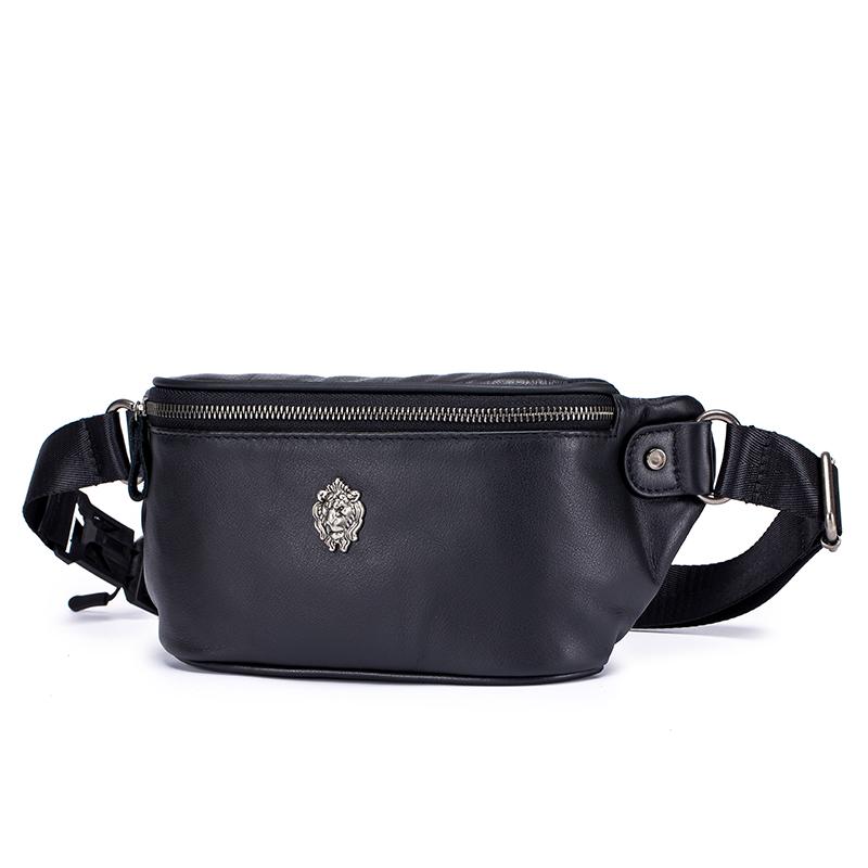 

Сумки-бананки из натуральной кожи для мужчин, поясная сумка, модная поясная сумка, сумка-слинг через плечо для тренировок, путешествий, кемпинга, пеших прогулок, ходьбы чёрный