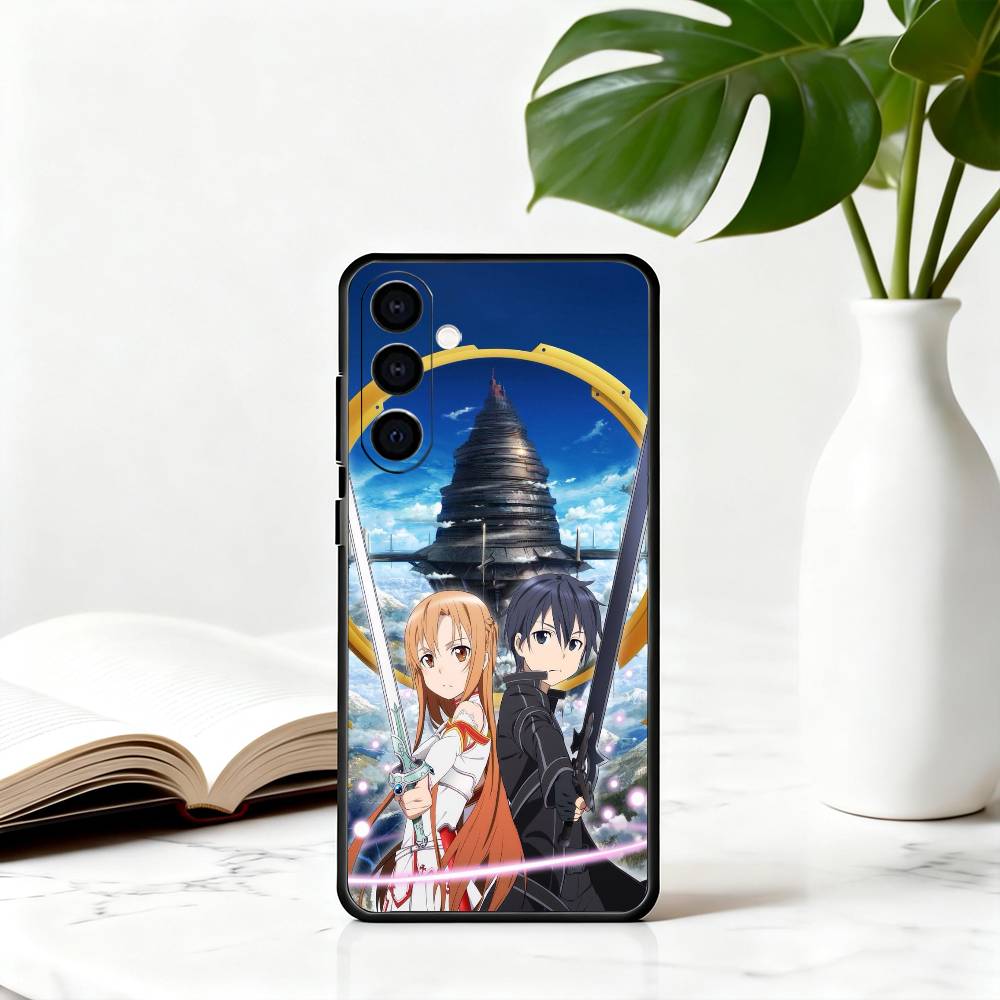 S-Sword Art O-Online-sao ANIME Phone Case For Samsung Galaxy A73,A72,A71,A70,A53,A52,A51,Soft Silicone Black Cover