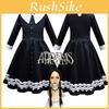 Wednesday Addams Dress Bag Wig Cosplay Costume Girls Xmas Party