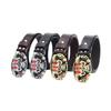 Cowhide Men's Belt - Personalized Barber Stylist Exclusive with Clown Skull Design